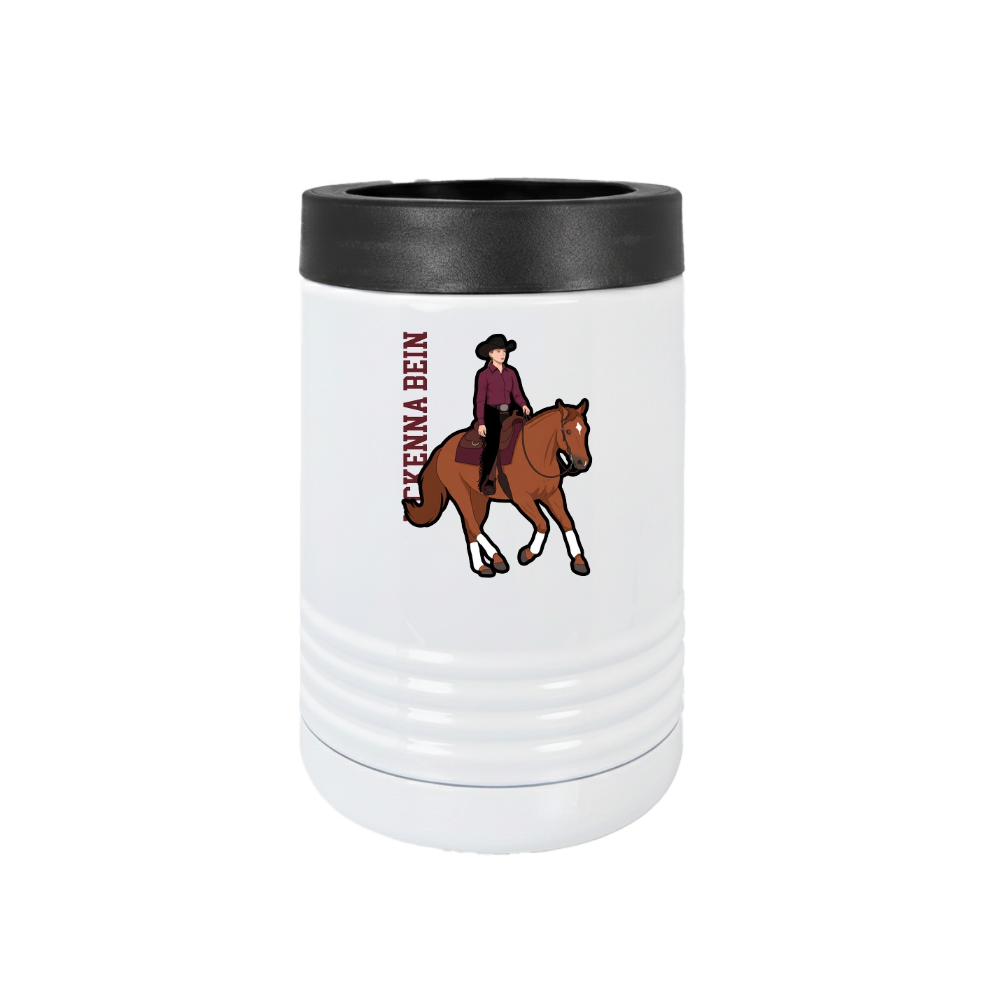 Beverage Holder — Name Vertical in White