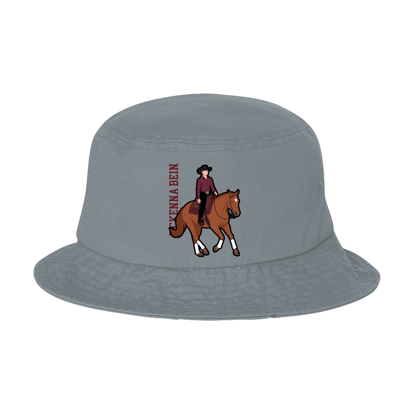 Bucket Cap — Name Vertical in Grey