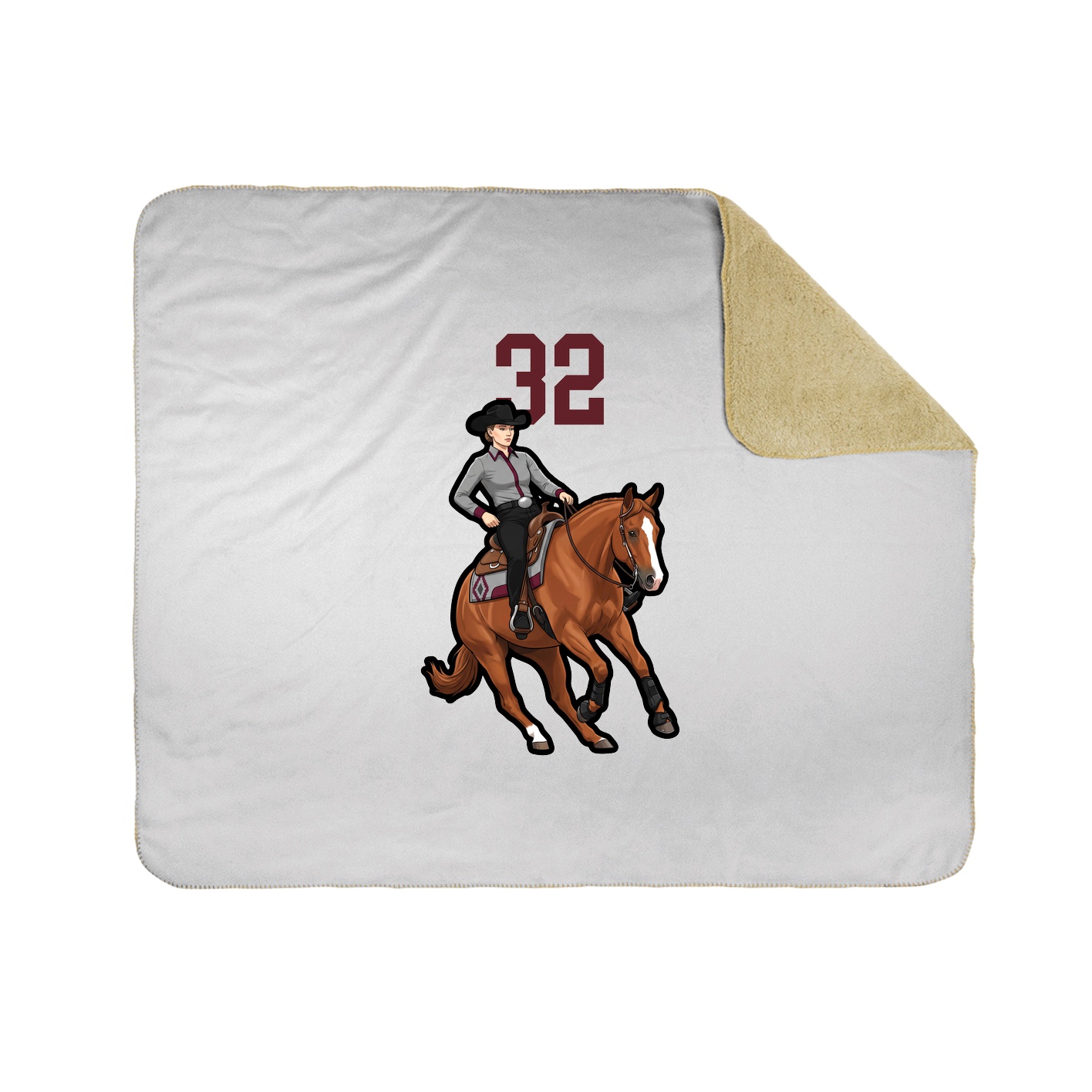 Throw Blanket — Number Top in White