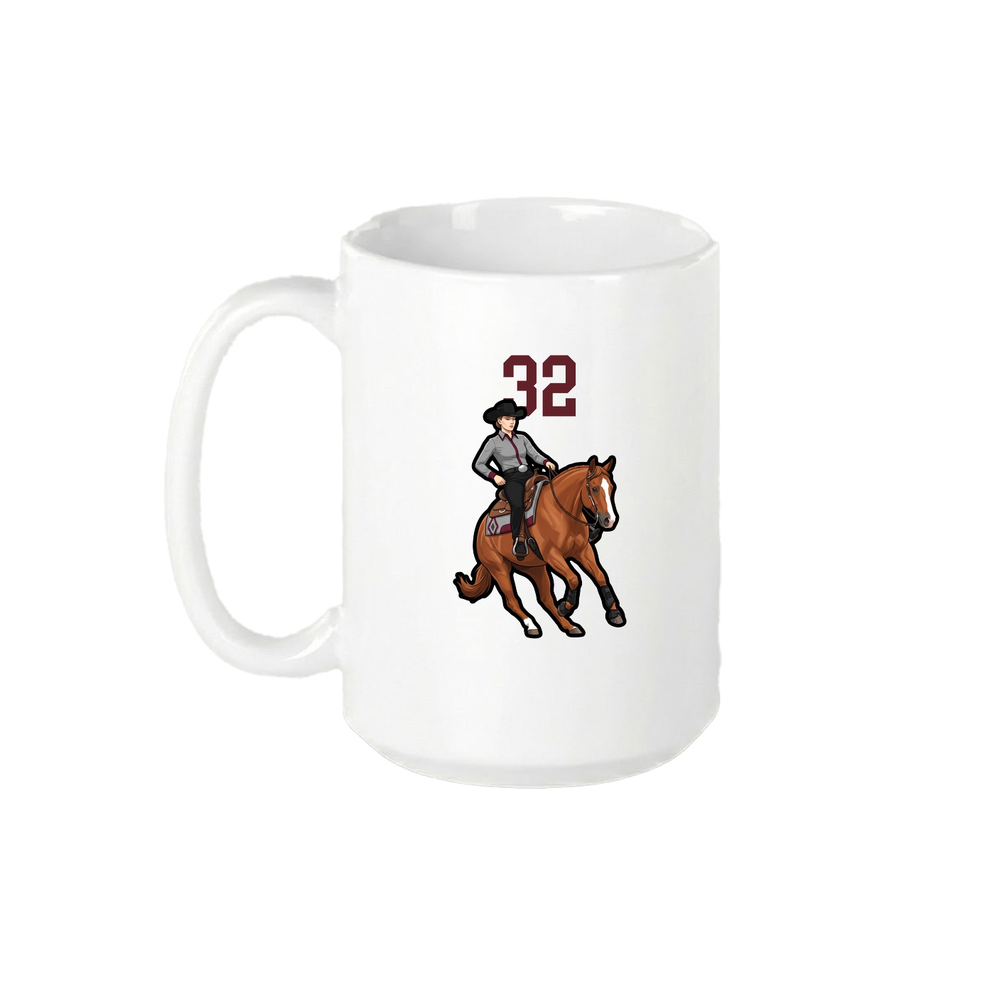 15oz Coffee Mug — Number Top in White