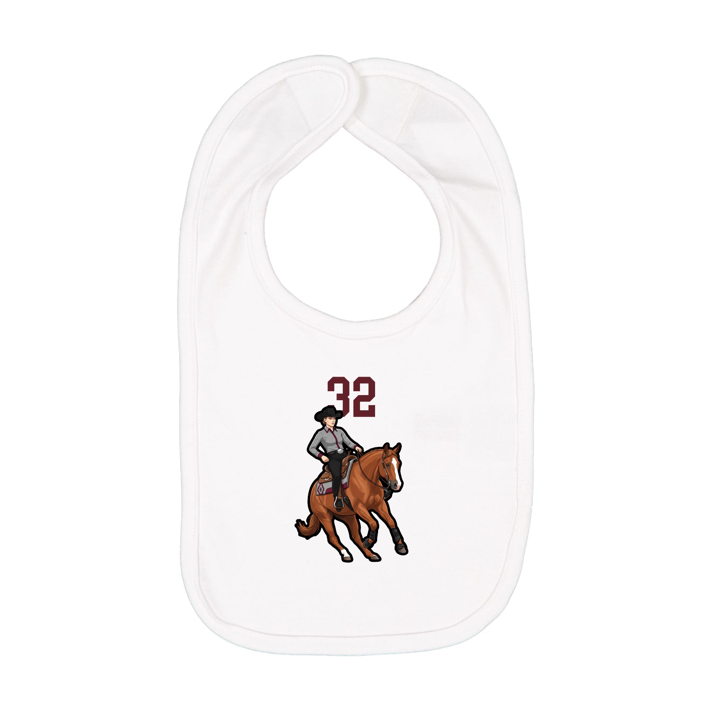 Infant Bib — Number Top in White