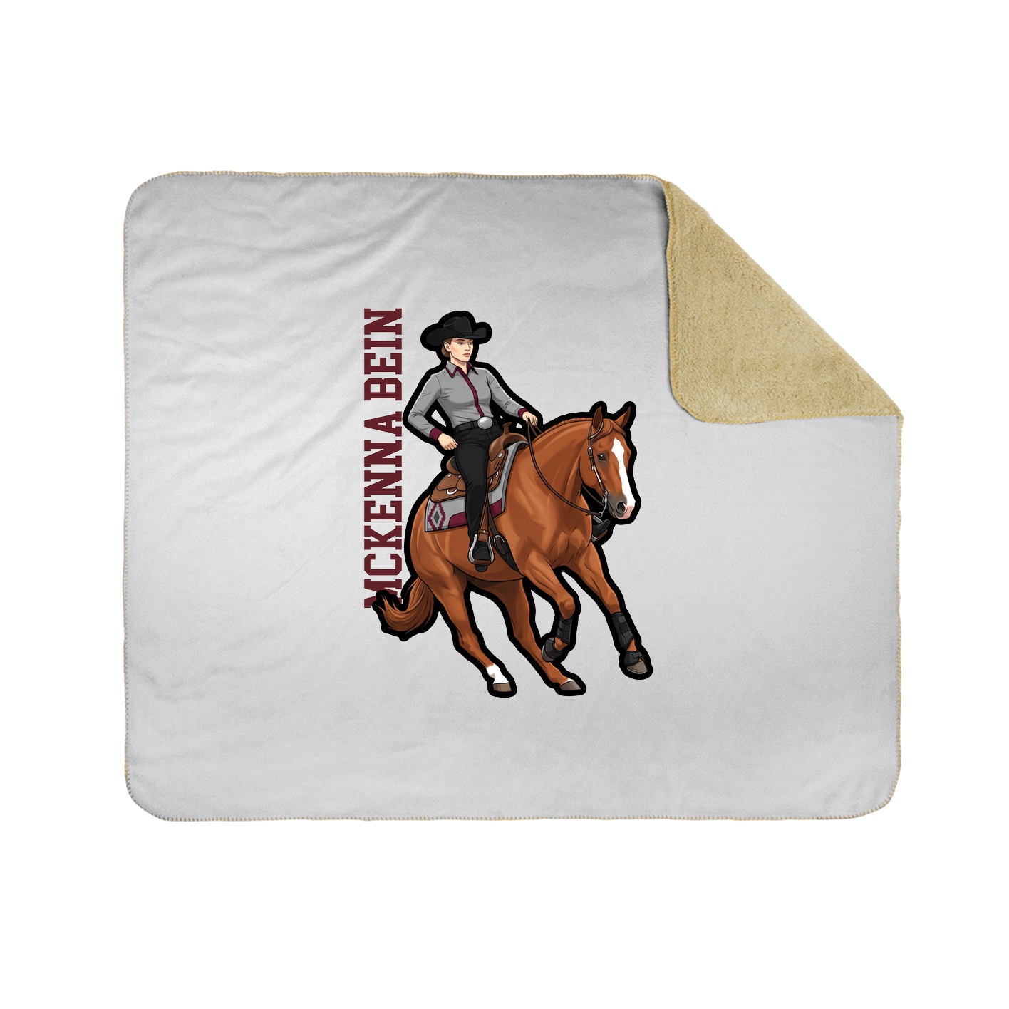 Throw Blanket — Name Vertical in White