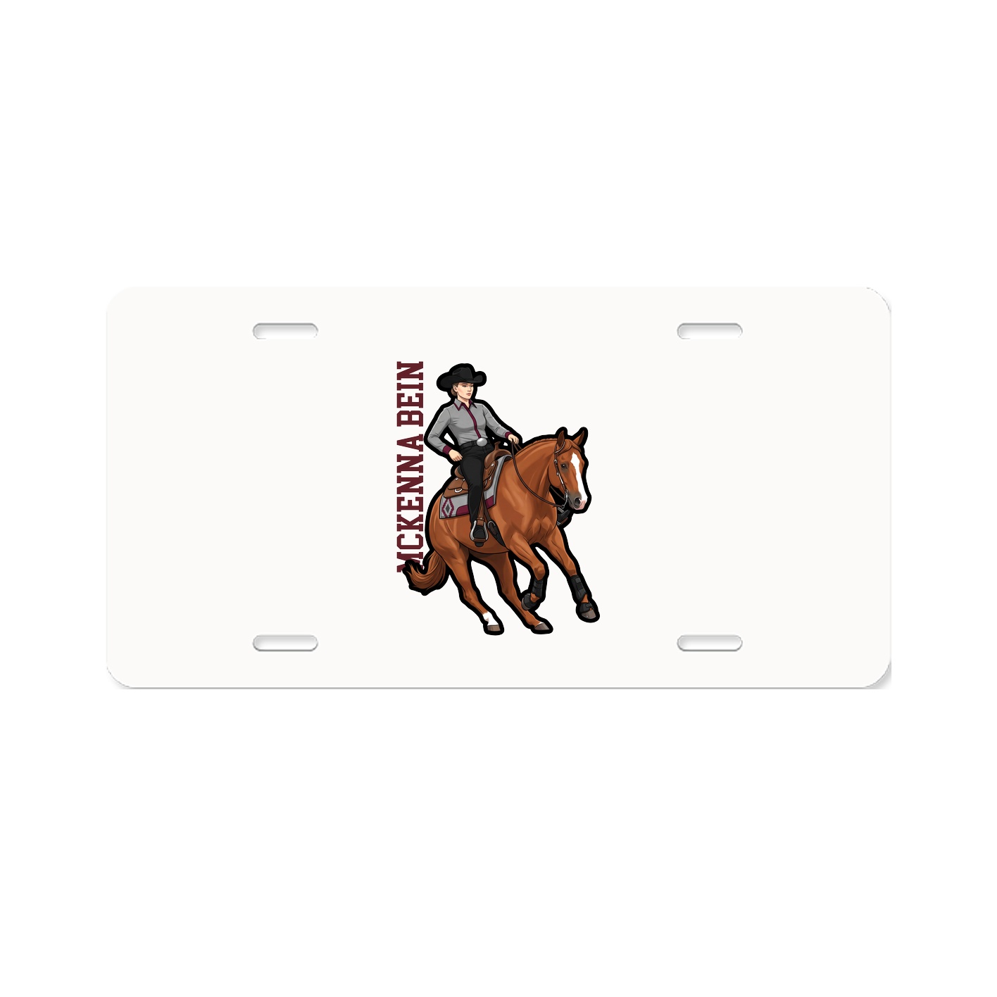 License Plate — Name Vertical in Classic
