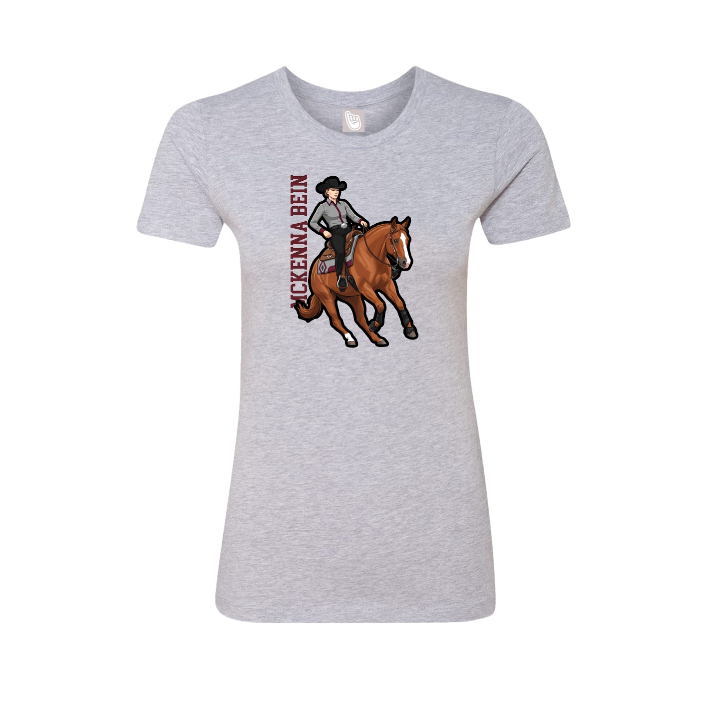Womens Tee — Name Vertical in Grey