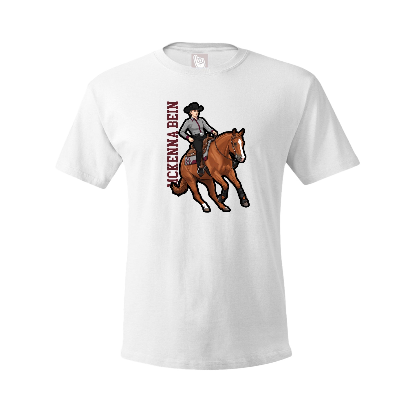 Youth Tee — Name Vertical in White
