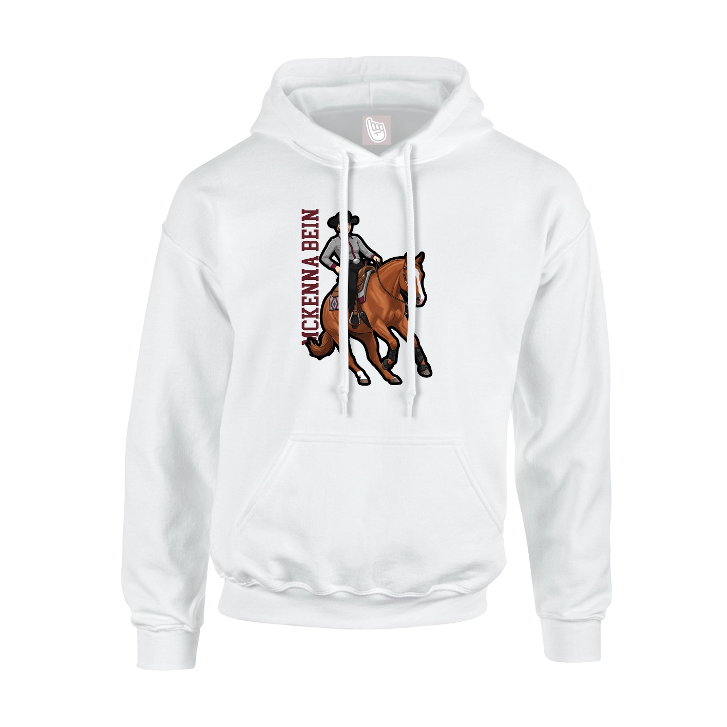 Hoodie — Name Vertical in White