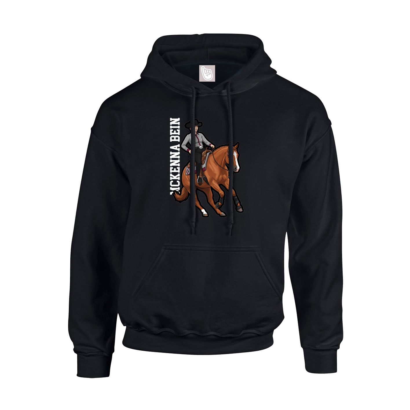 Youth Hoodie — Name Vertical in Black