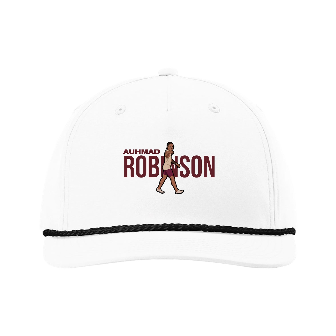 Five-Panel Classic Rope Cap — Player Name in White