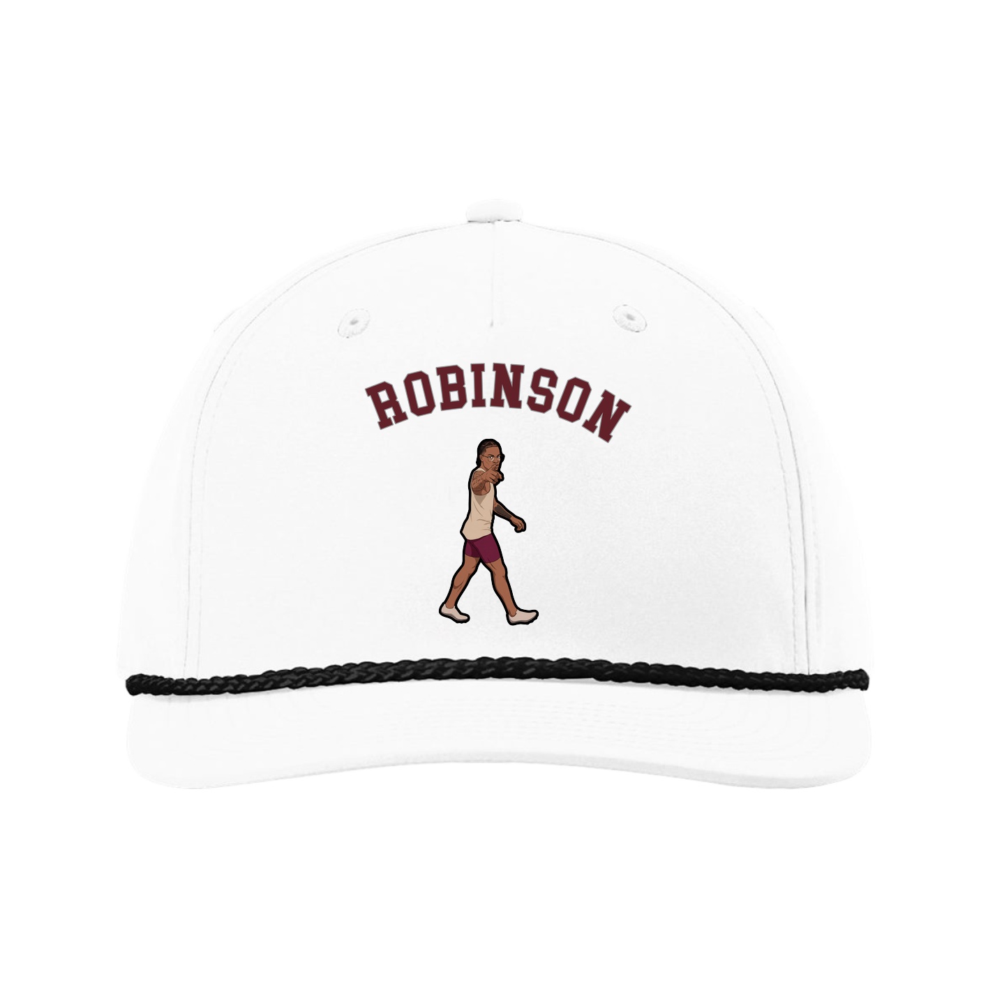 Five-Panel Classic Rope Cap — Shirsey Arch in White