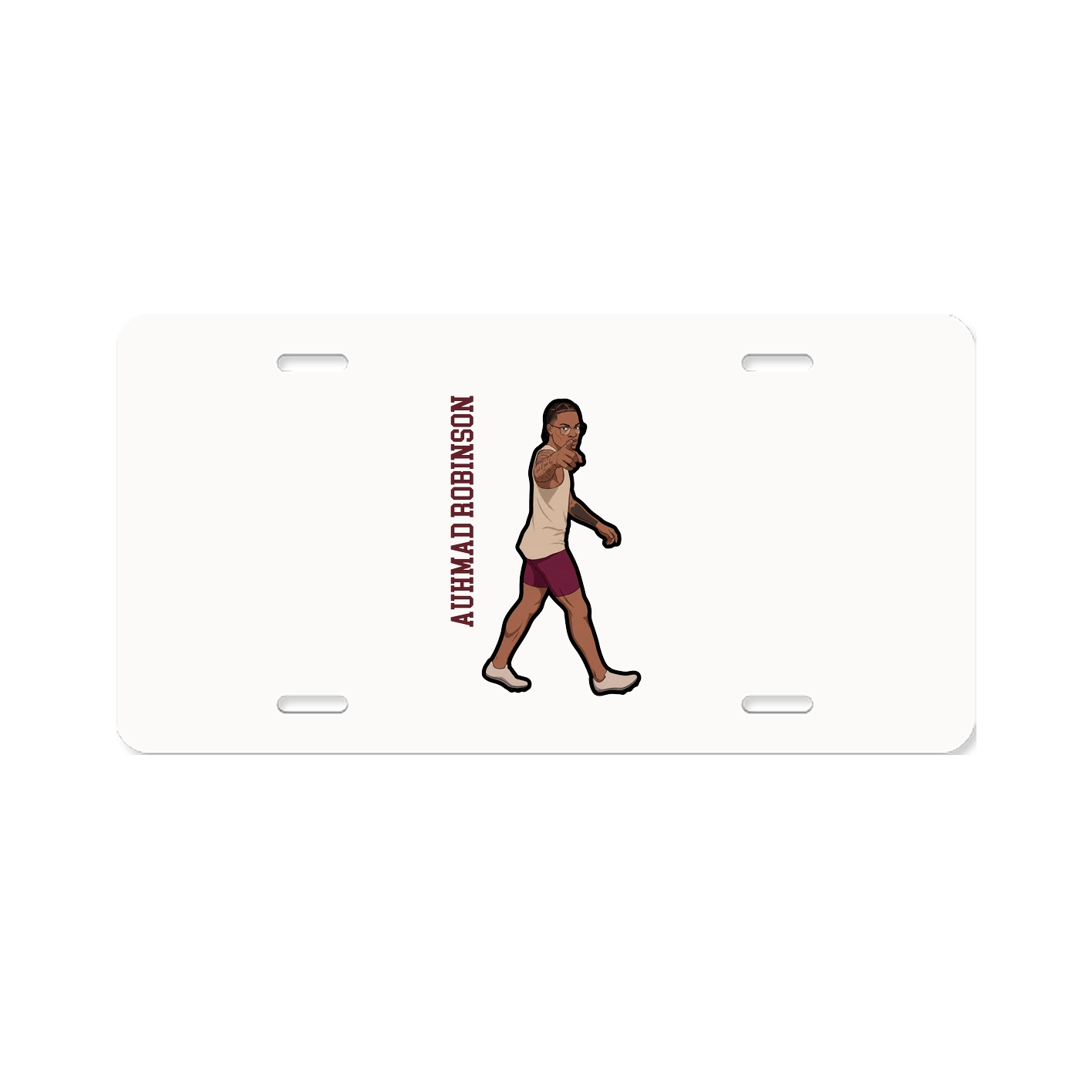 License Plate — Name Vertical in Classic