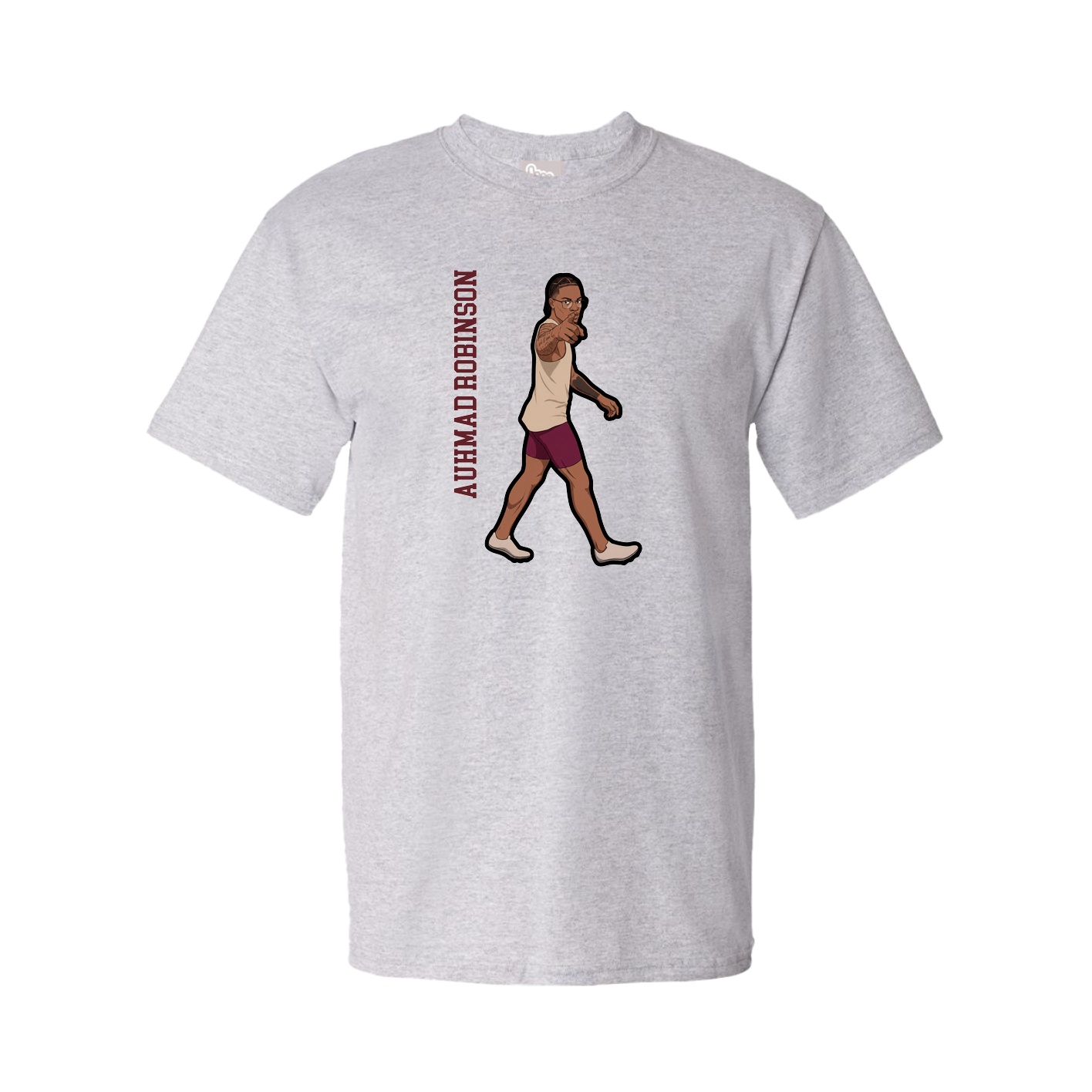 Youth Tee — Name Vertical in Grey