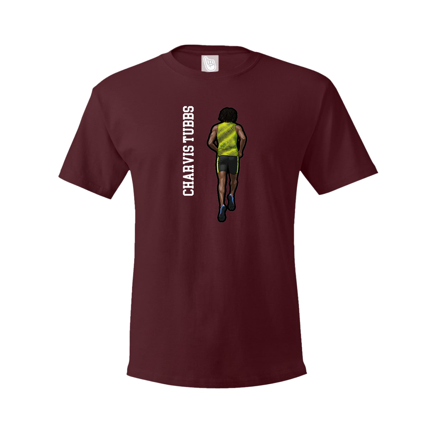 Youth Tee — Name Vertical in Maroon