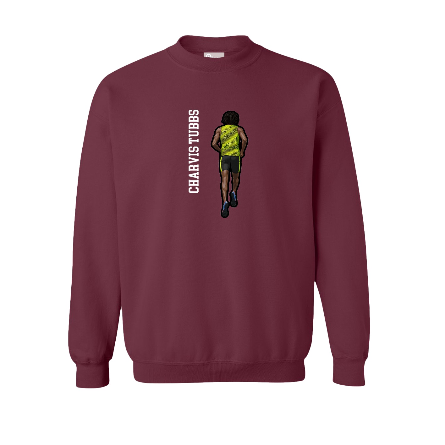 Fleece Crew — Name Vertical in Maroon