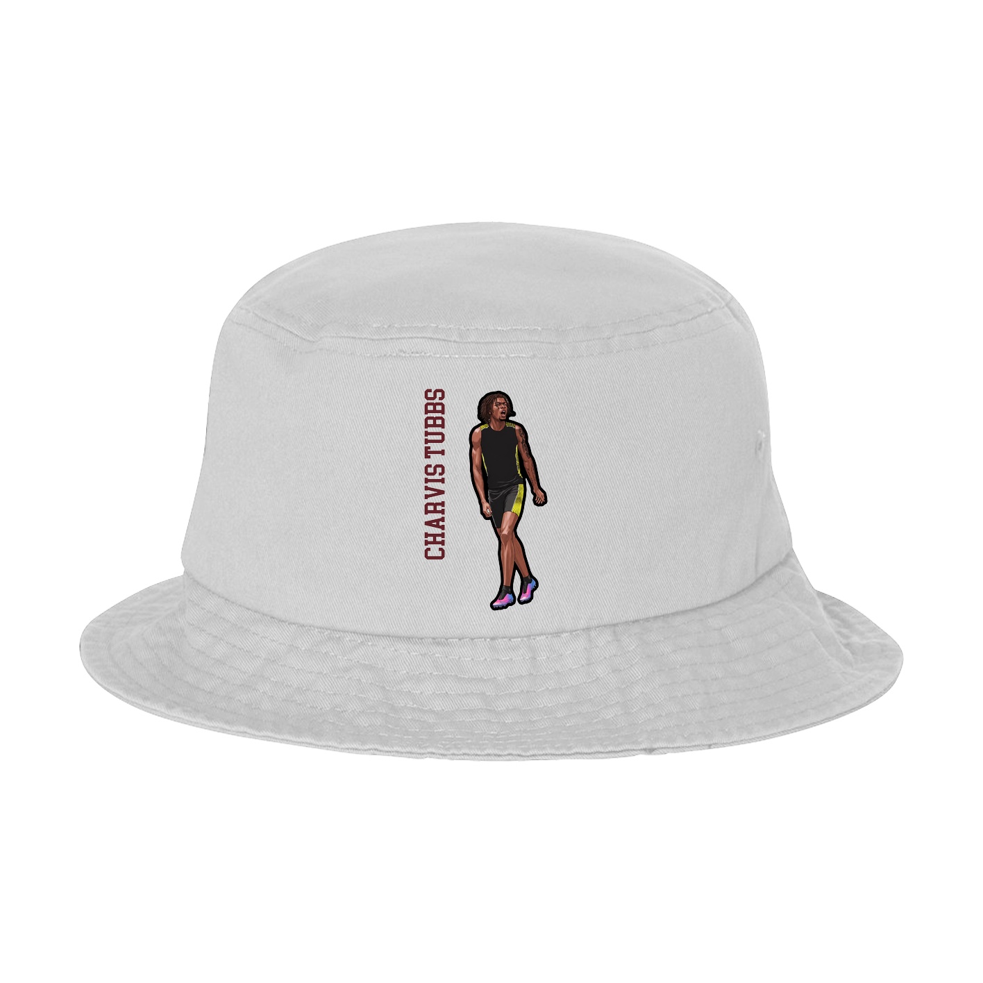 Bucket Cap — Name Vertical in White