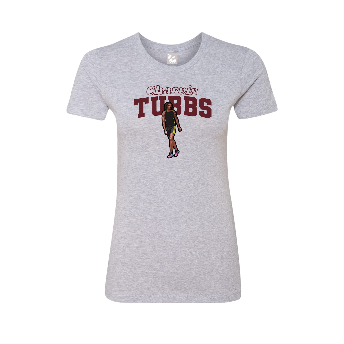 Fitted Women's Tee — Name Arch in Grey