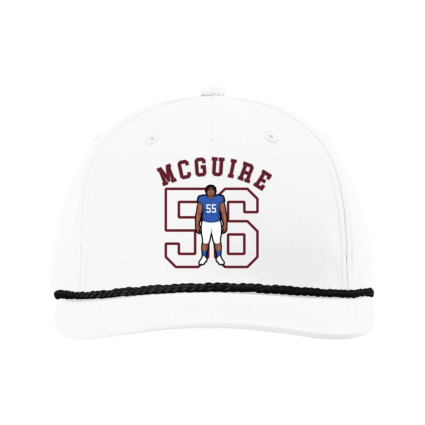Five-Panel Classic Rope Cap — Shirsey Arch in White