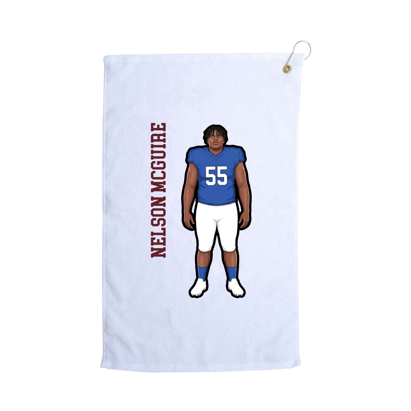 Golf Towel — Name Vertical in White