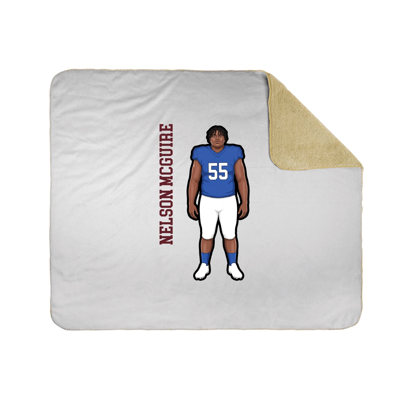 Throw Blanket — Name Vertical in White