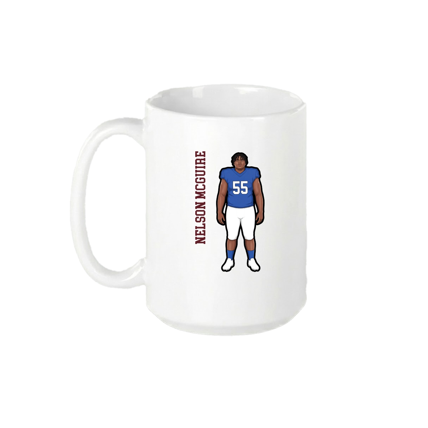 15oz Coffee Mug — Name Vertical in White