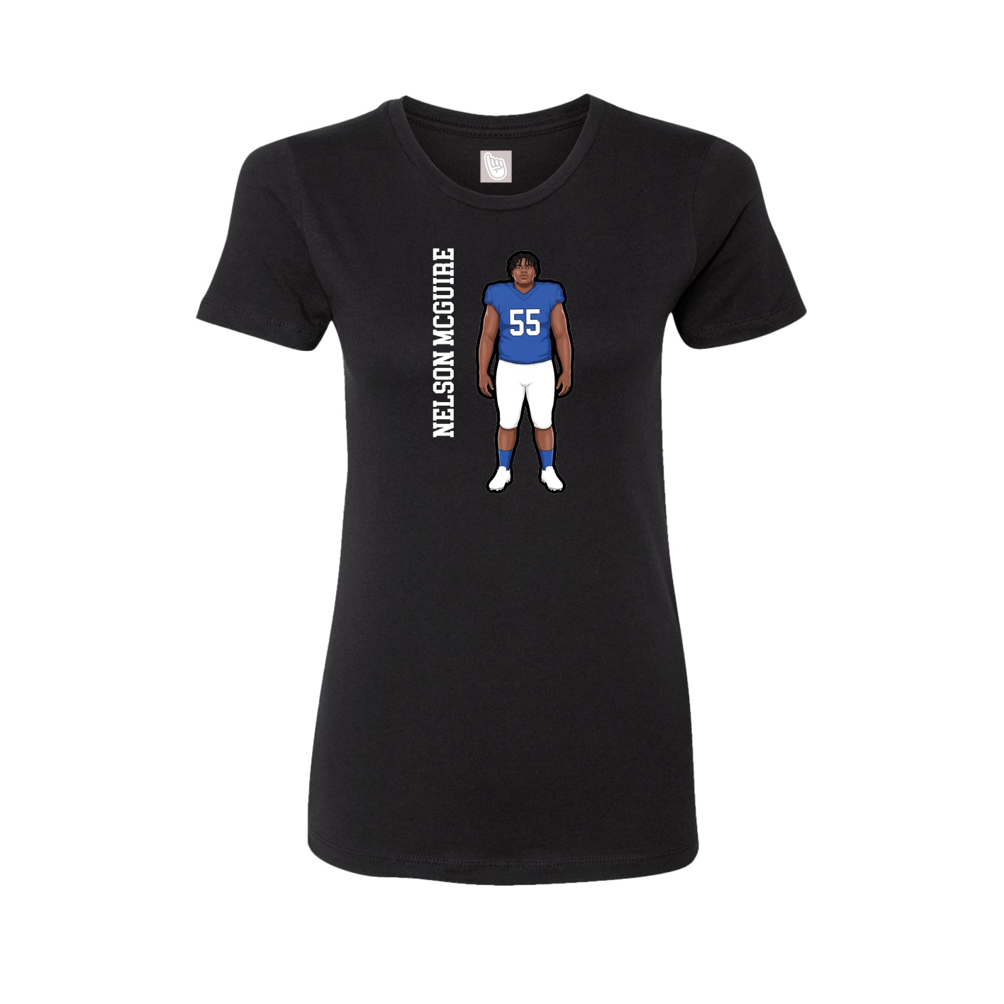 Fitted Women's Tee — Name Vertical in Black