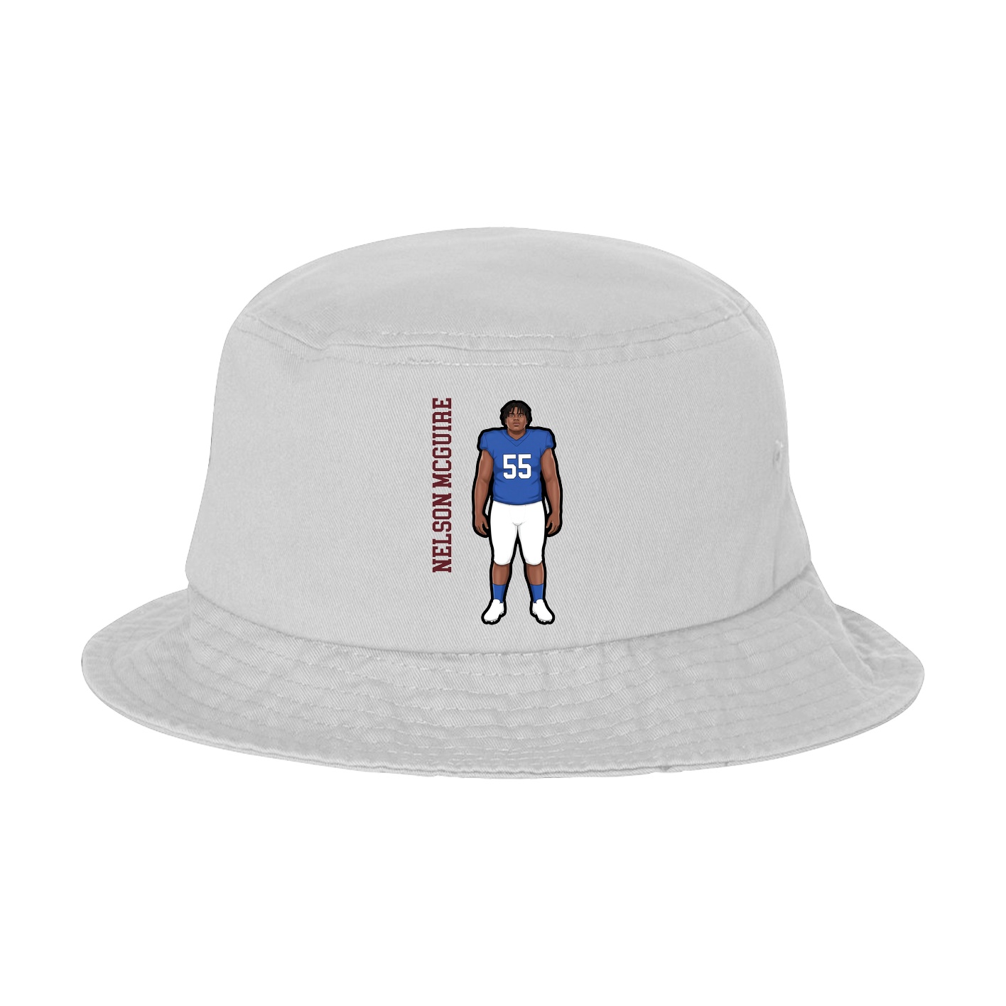 Bucket Cap — Name Vertical in White