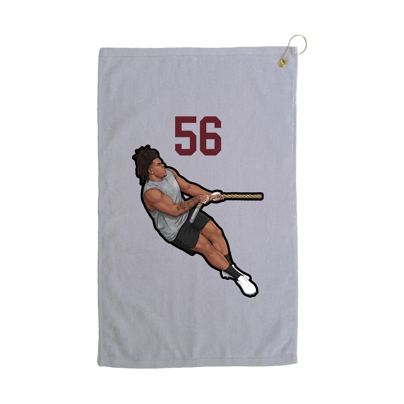 Golf Towel — Number Top in Grey