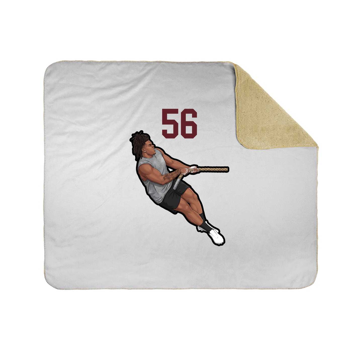 Throw Blanket — Number Top in White