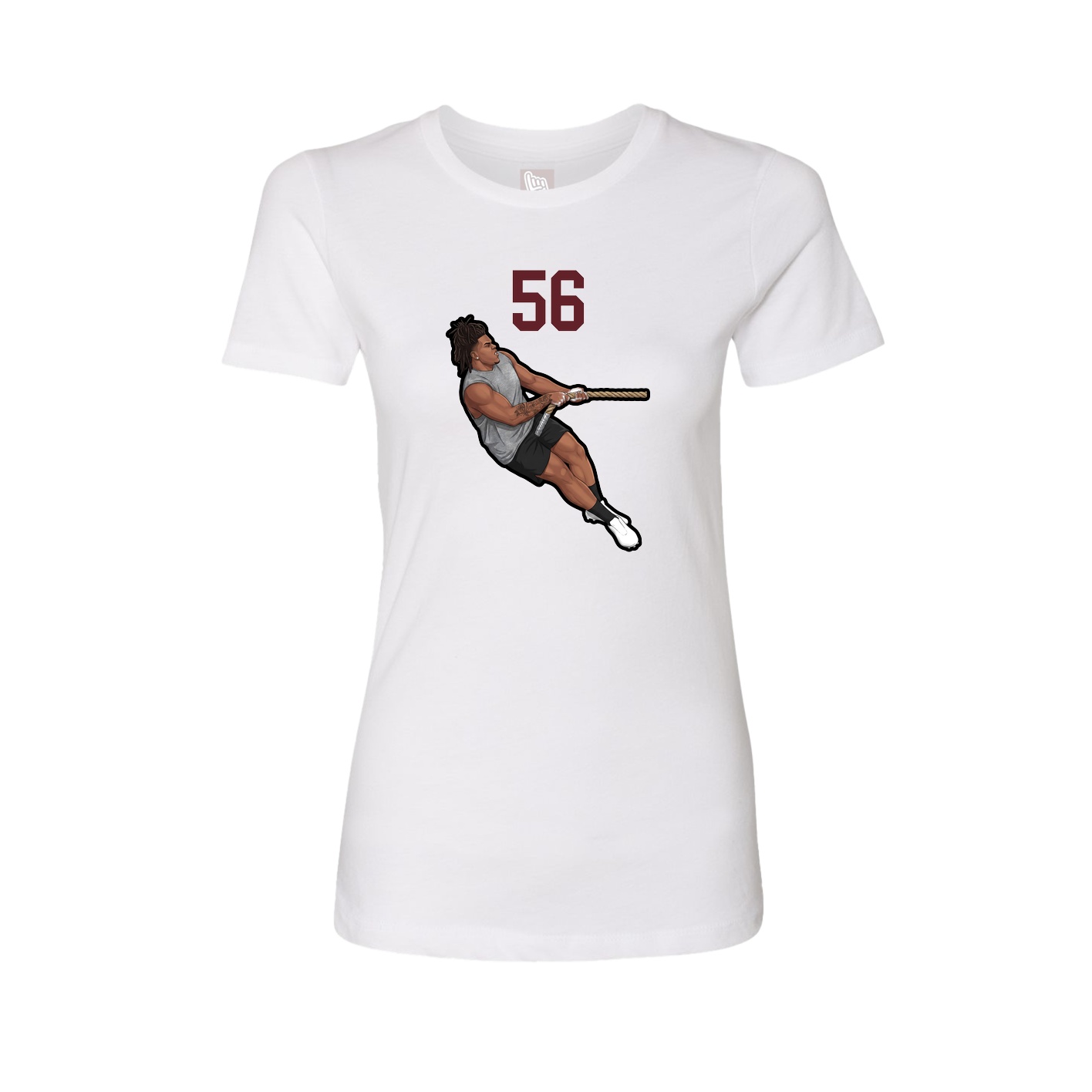Fitted Women's Tee — Number Top in White
