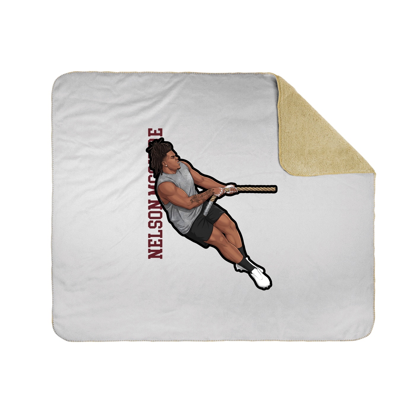 Throw Blanket — Name Vertical in White