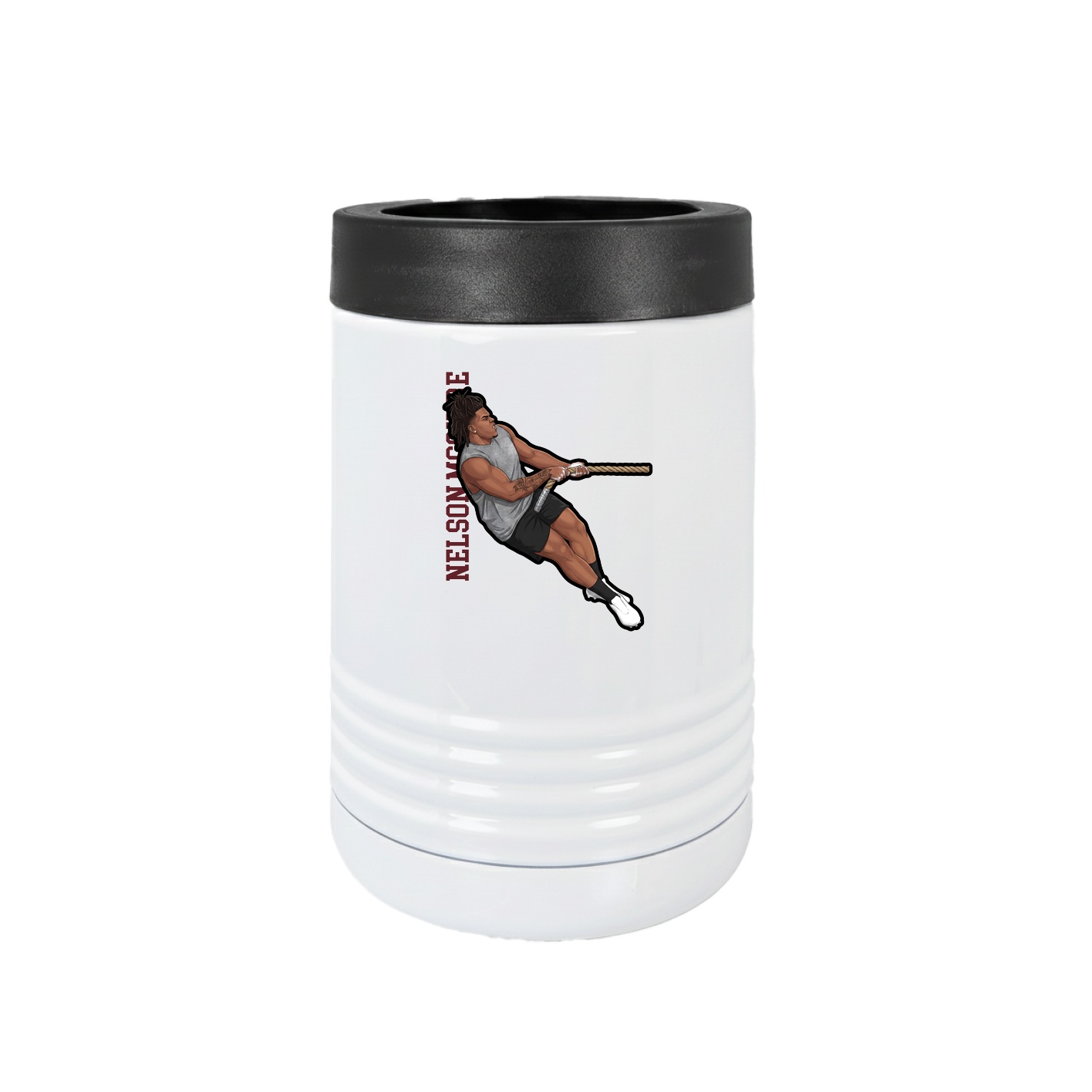 Beverage Holder — Name Vertical in White