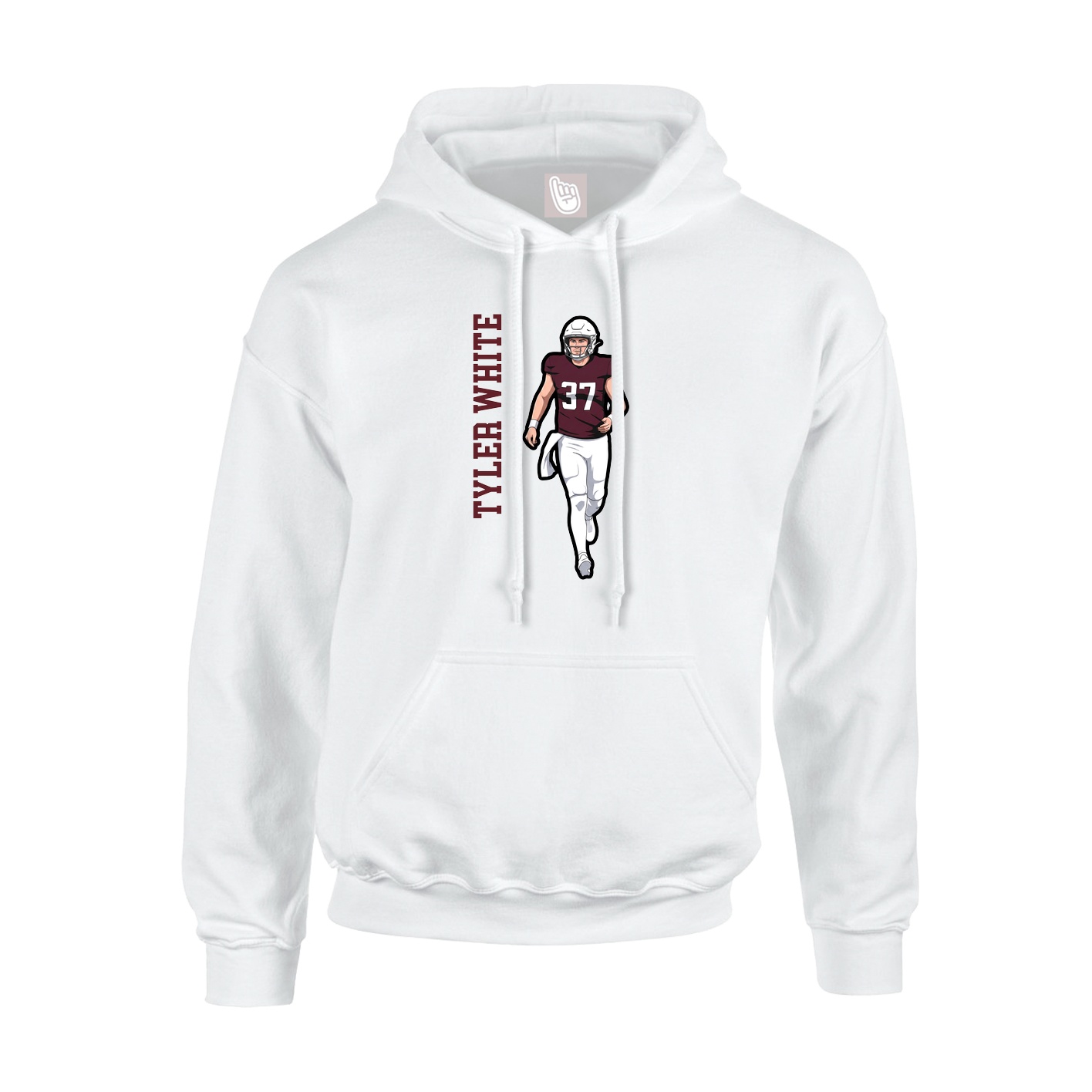 Hoodie — Name Vertical in White