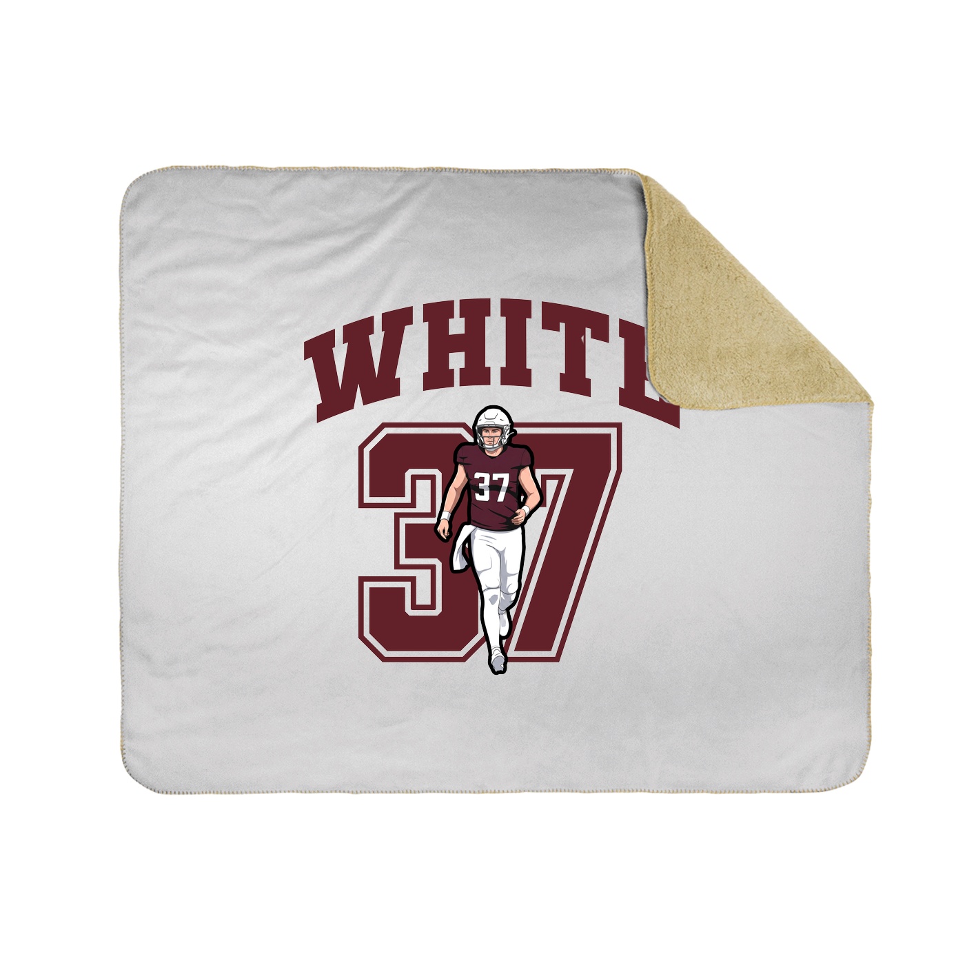 Throw Blanket — Number in White