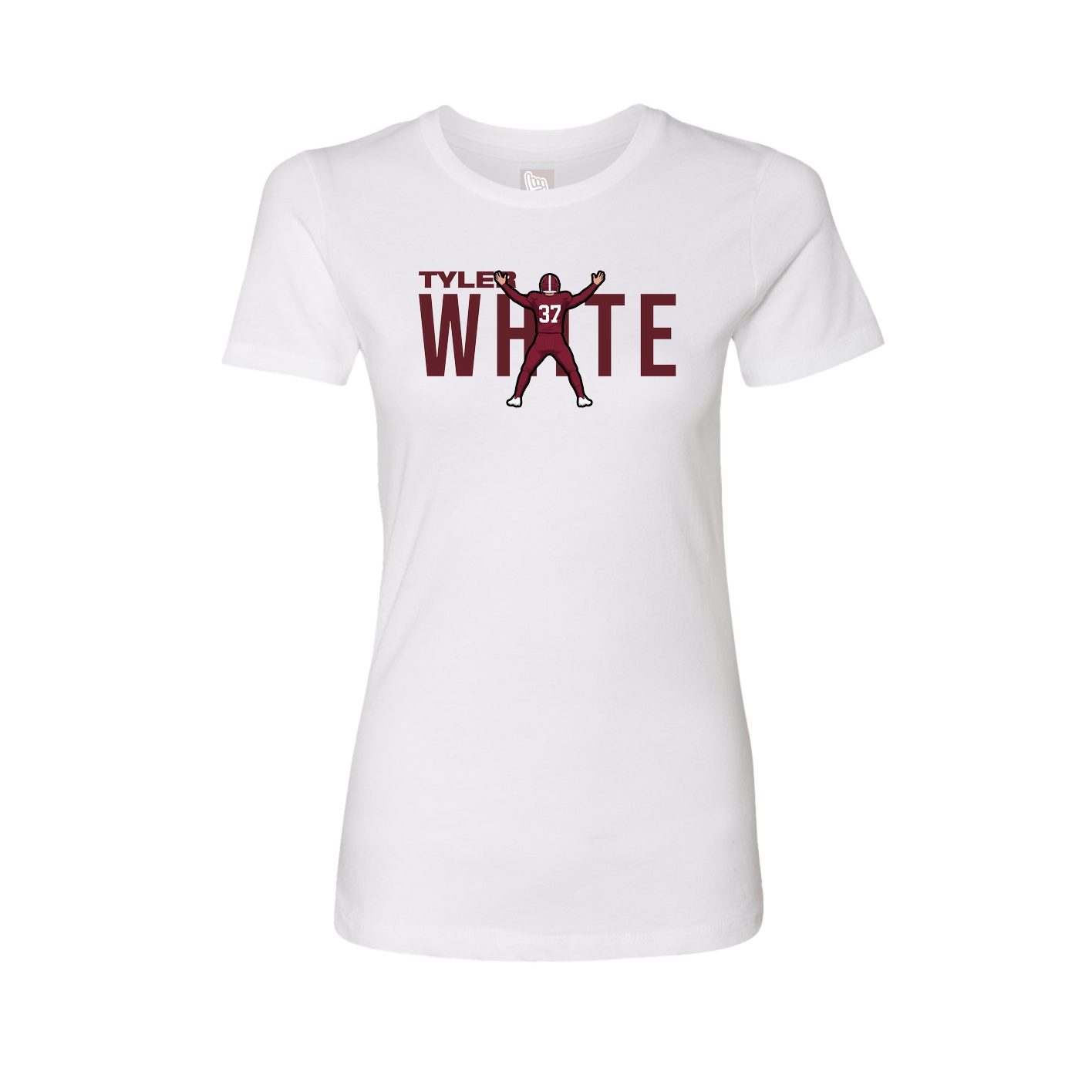 Fitted Women's Tee — Player Name in White