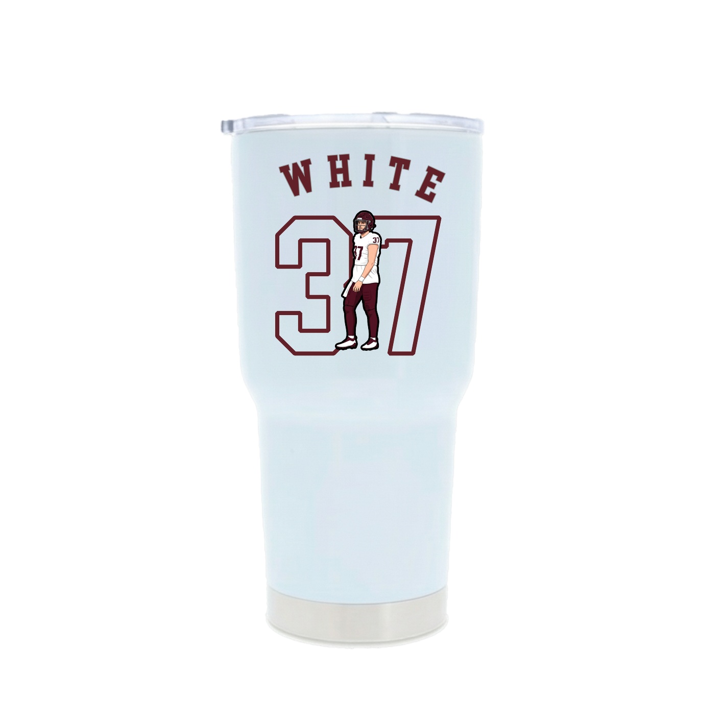 30oz Stainless Steel Tumbler — Shirsey Arch in White