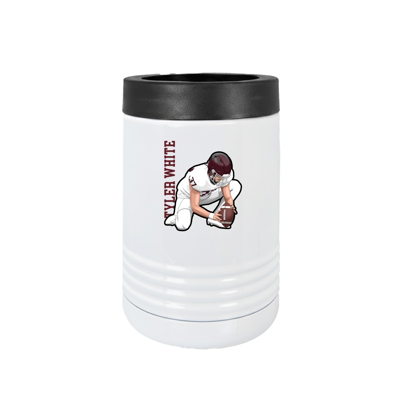 Beverage Holder — Name Vertical in White