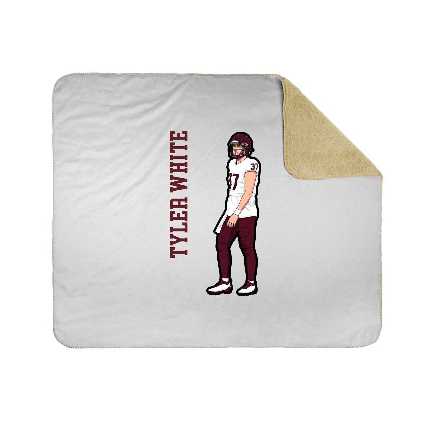 Throw Blanket — Name Vertical in White