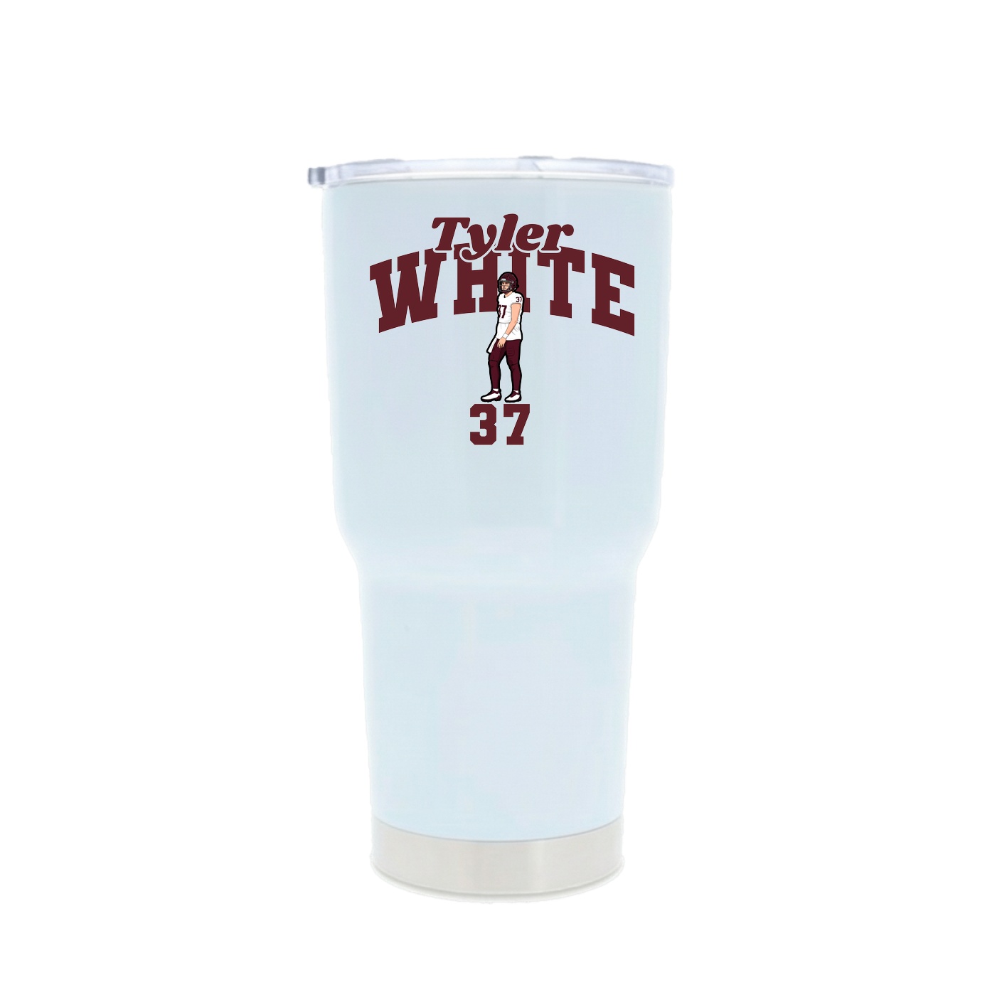 30oz Stainless Steel Tumbler — Signature Arch in White