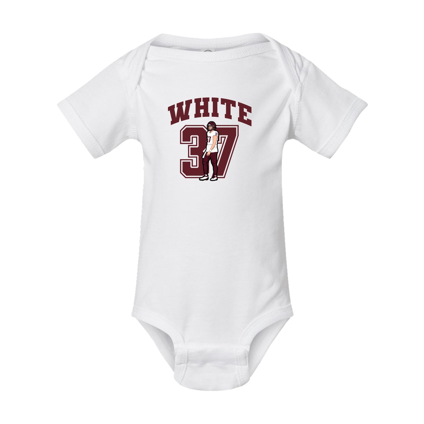 Baby Onesie — Number in White