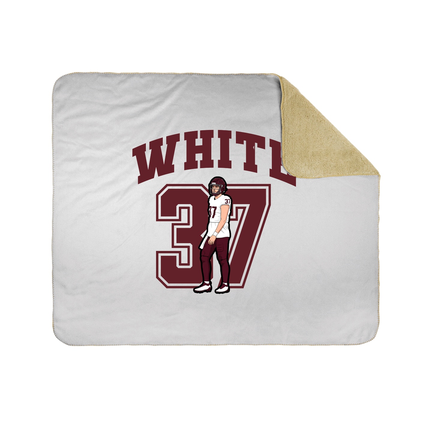 Throw Blanket — Number in White
