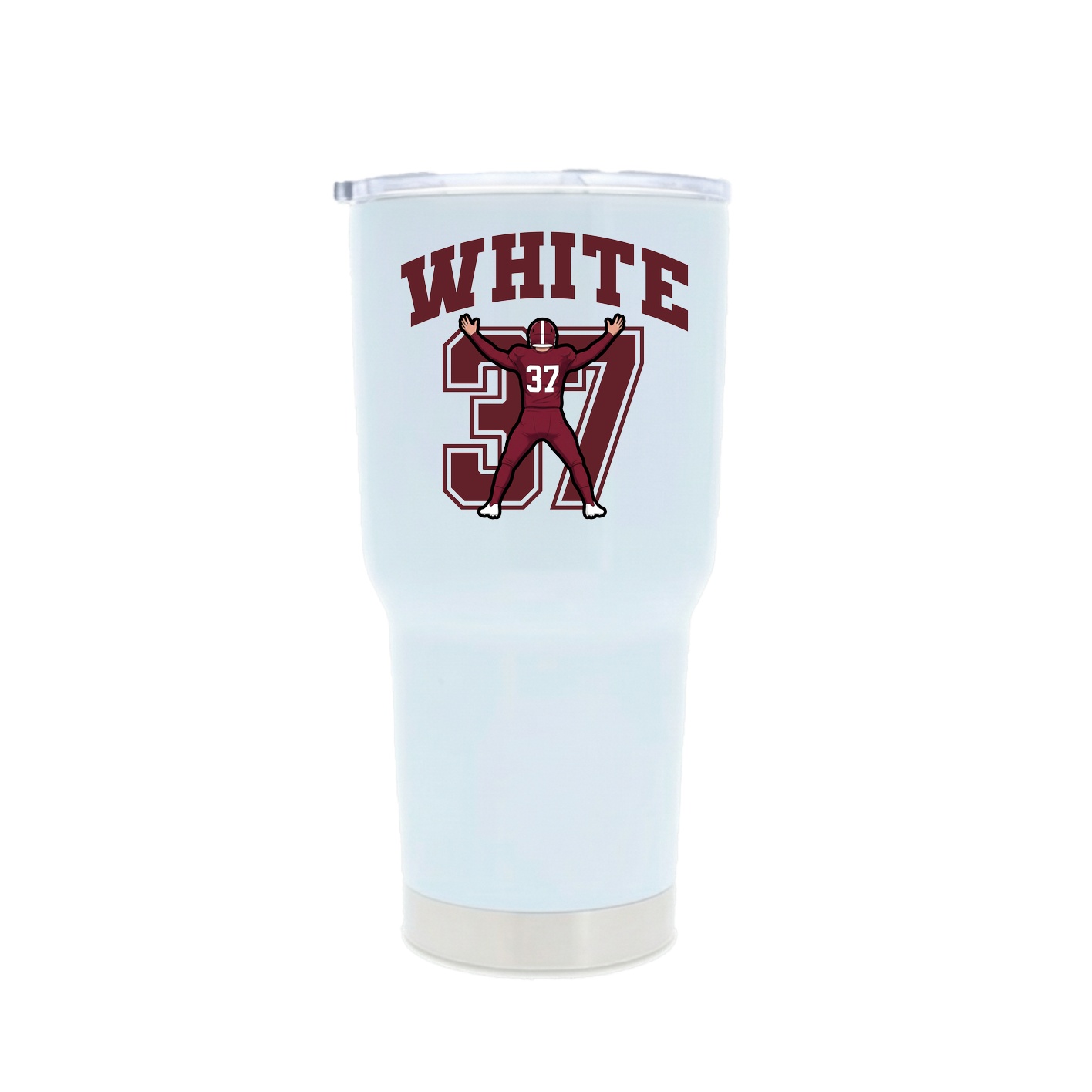 30oz Stainless Steel Tumbler — Number in White