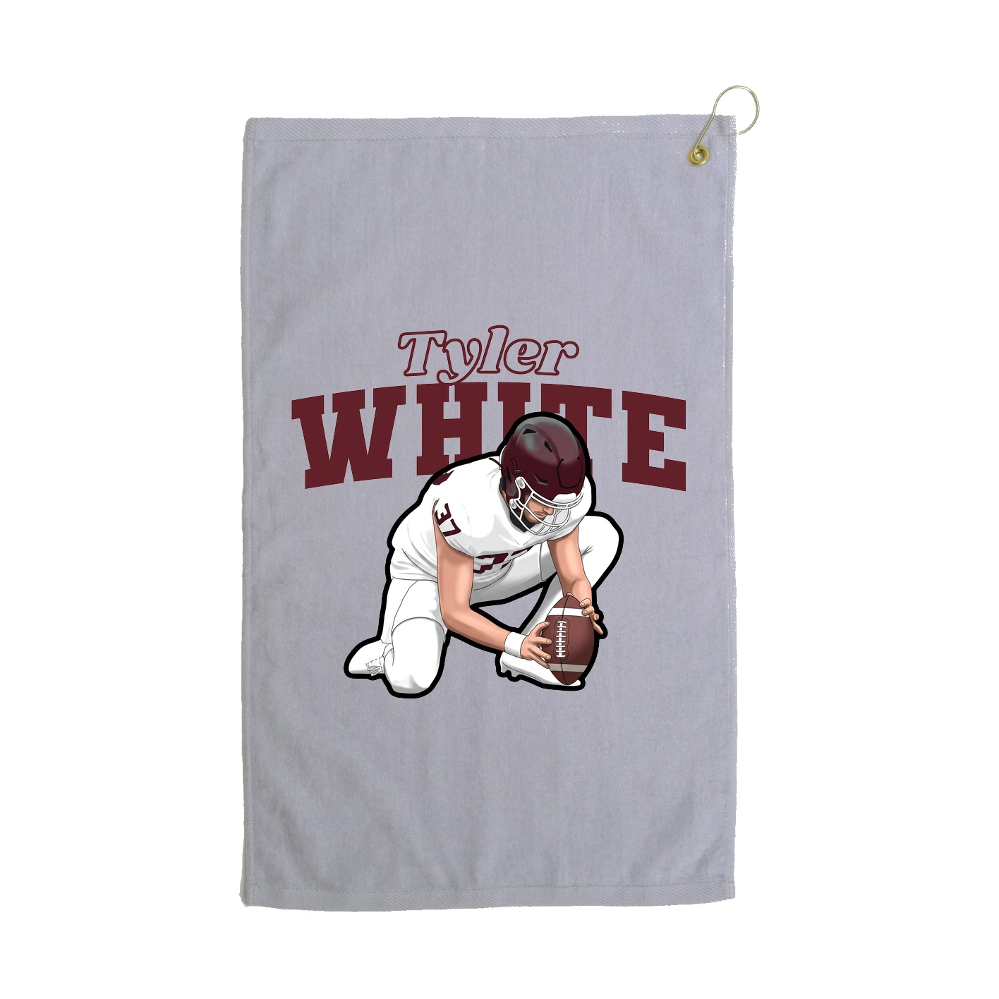 Golf Towel — Name Arch in Grey