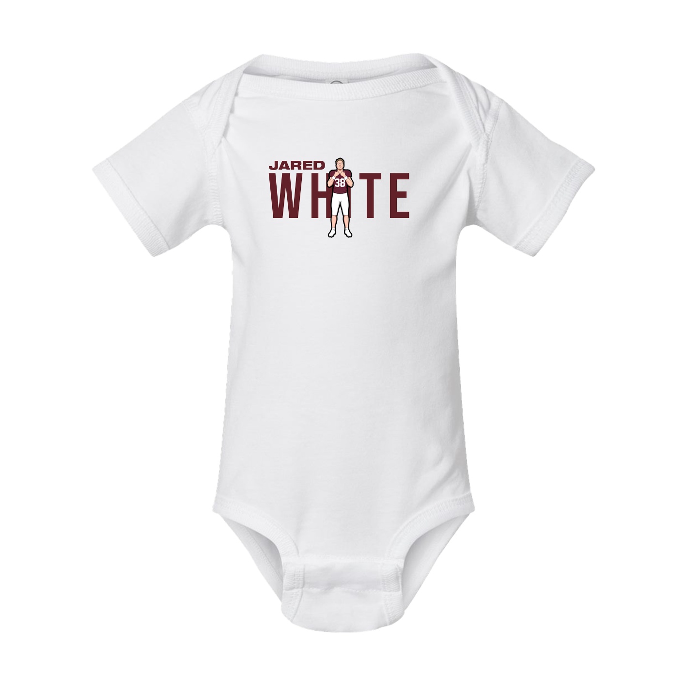 Baby Onesie — Player Name in White