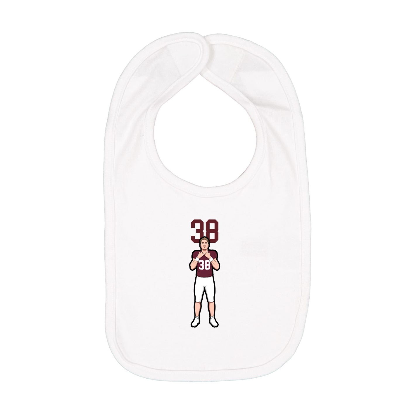 Infant Bib — Number Top in White