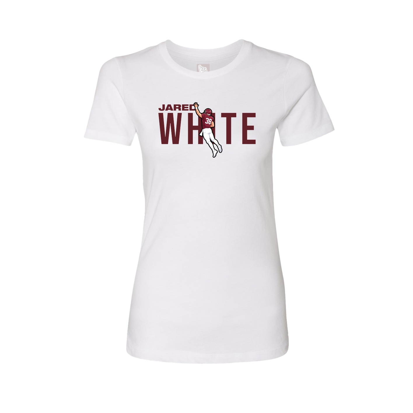 Fitted Women's Tee — Player Name in White