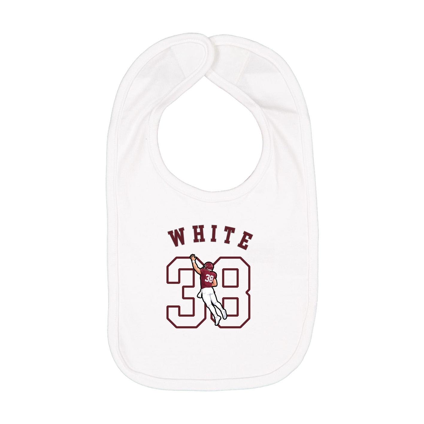 Infant Bib — Shirsey Arch in White