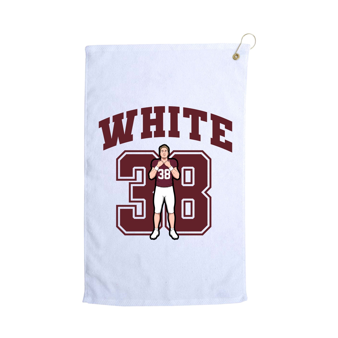 Golf Towel — Number in White