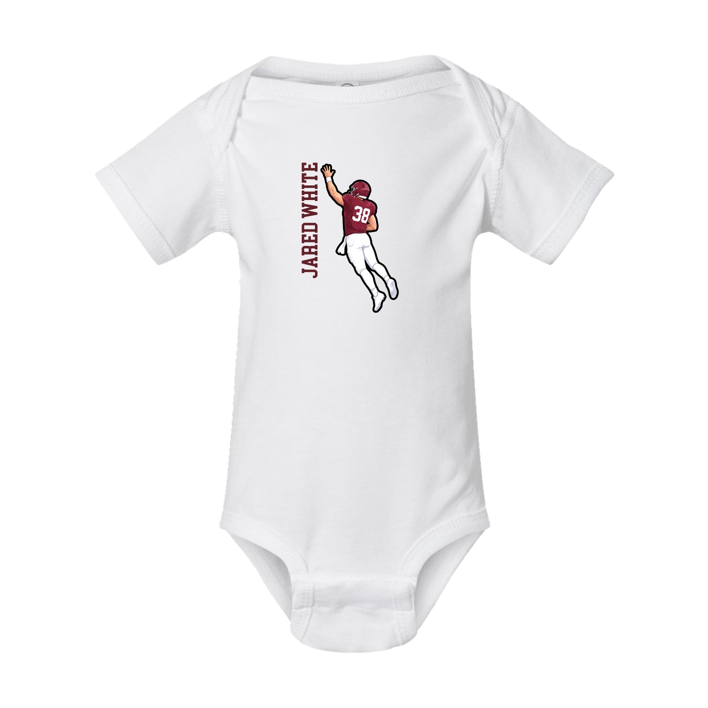 Baby Onesie — Name Vertical in White