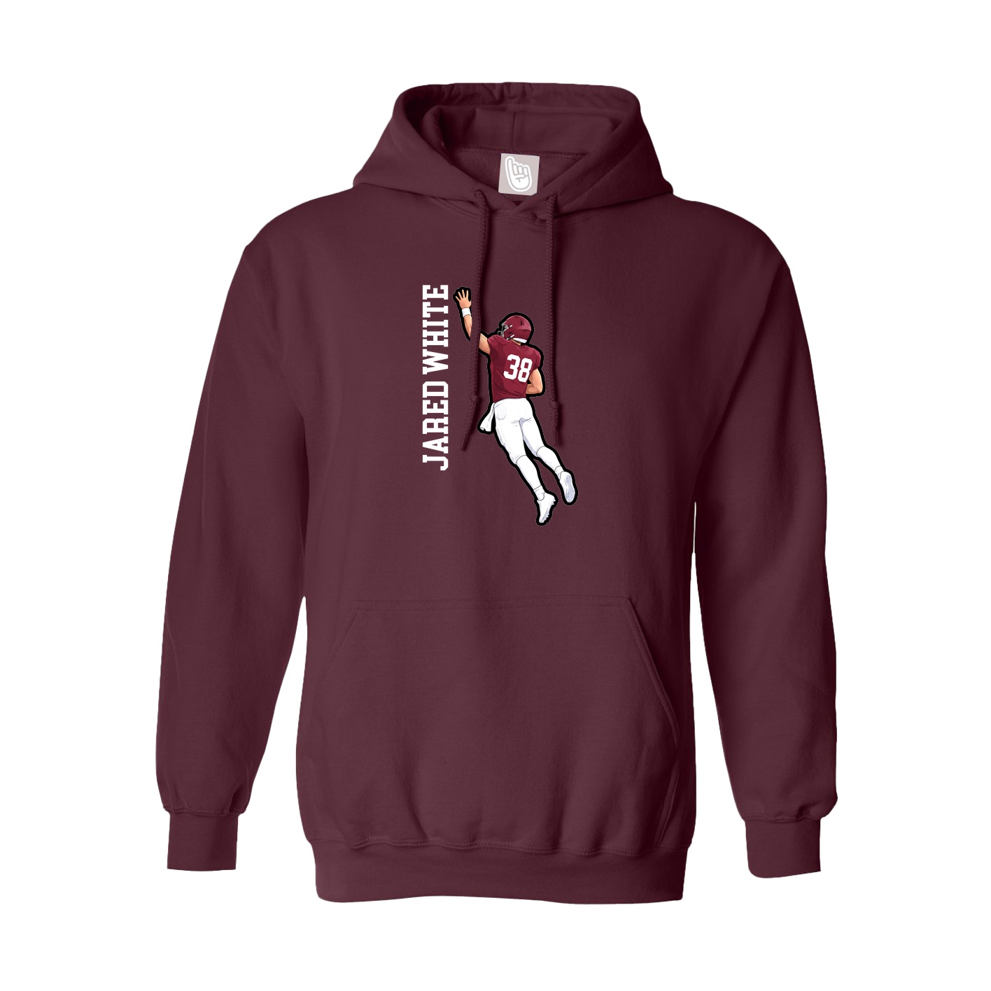 Youth Hoodie — Name Vertical in Maroon