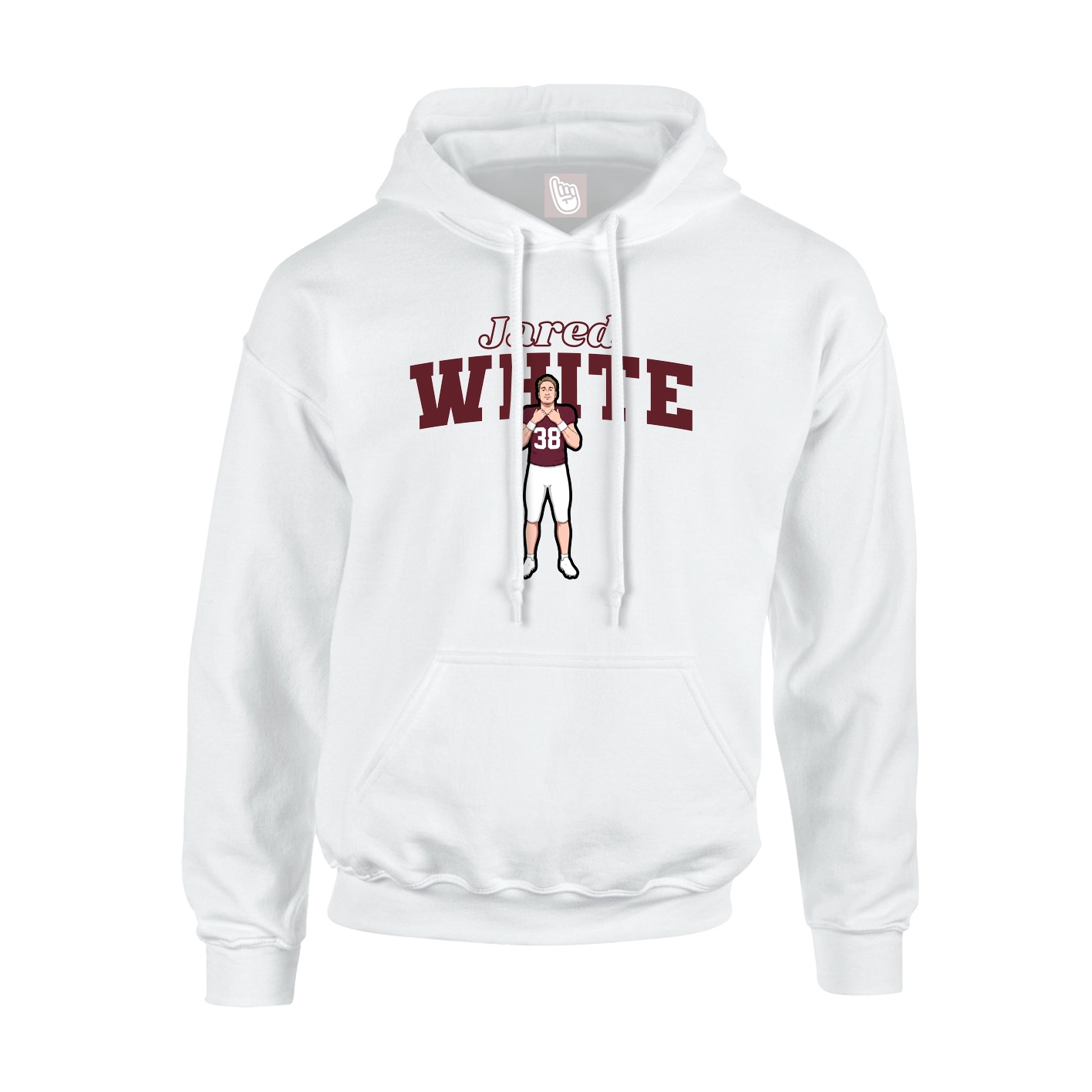 Hoodie — Name Arch in White