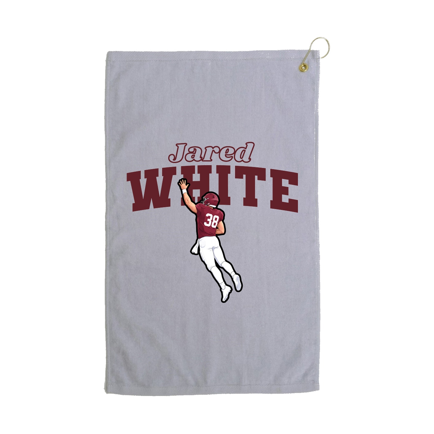 Golf Towel — Name Arch in Grey